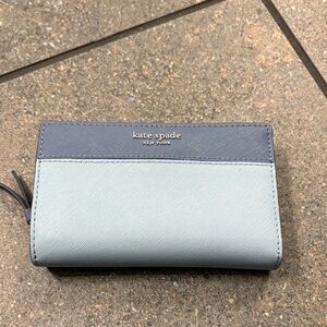 kate spade Two-Tone Leather Bifold Wallet - Pale Blue & Navy